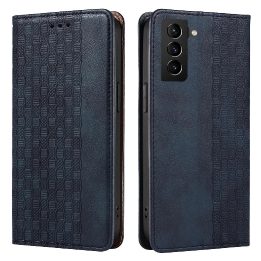 Magnetinis dirželis dėklas Samsung Galaxy S22 + (S22 Plus) dėklas piniginė + mini švino pakabukas mėlynas