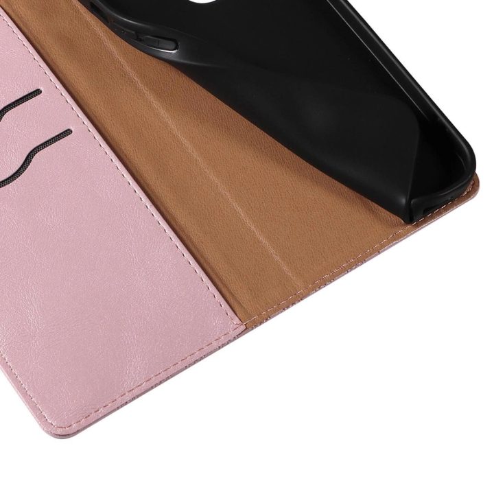 Magnetinis dirželis dėklas Samsung Galaxy S22 + (S22 Plus) dėklas piniginė + mini švino pakabukas rožinis