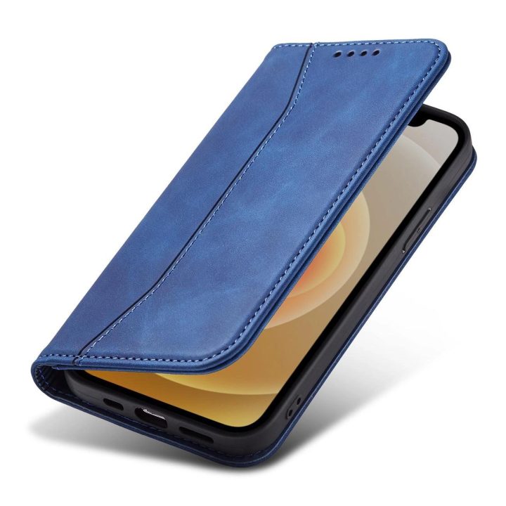 Magnetas Fancy Case Case for iPhone 12 Pro Max Pouch Card Wallet Card Stand Blue