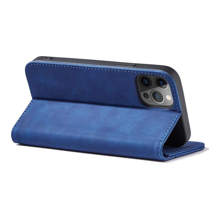 Magnetas Fancy Case Case for iPhone 12 Pro Max Pouch Card Wallet Card Stand Blue