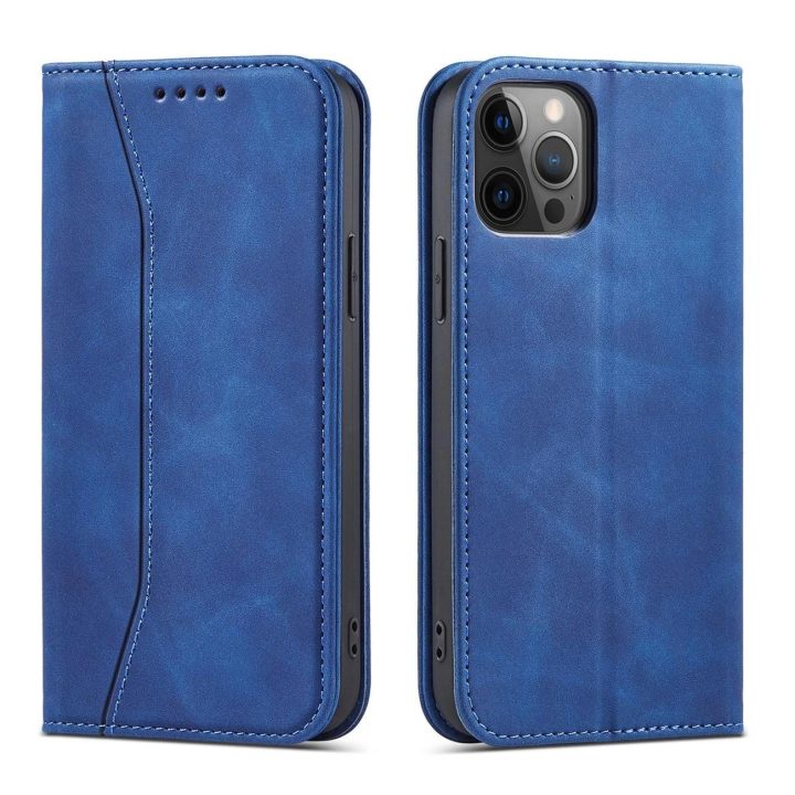 Magnetas Fancy Case Case for iPhone 12 Pro Max Pouch Card Wallet Card Stand Blue