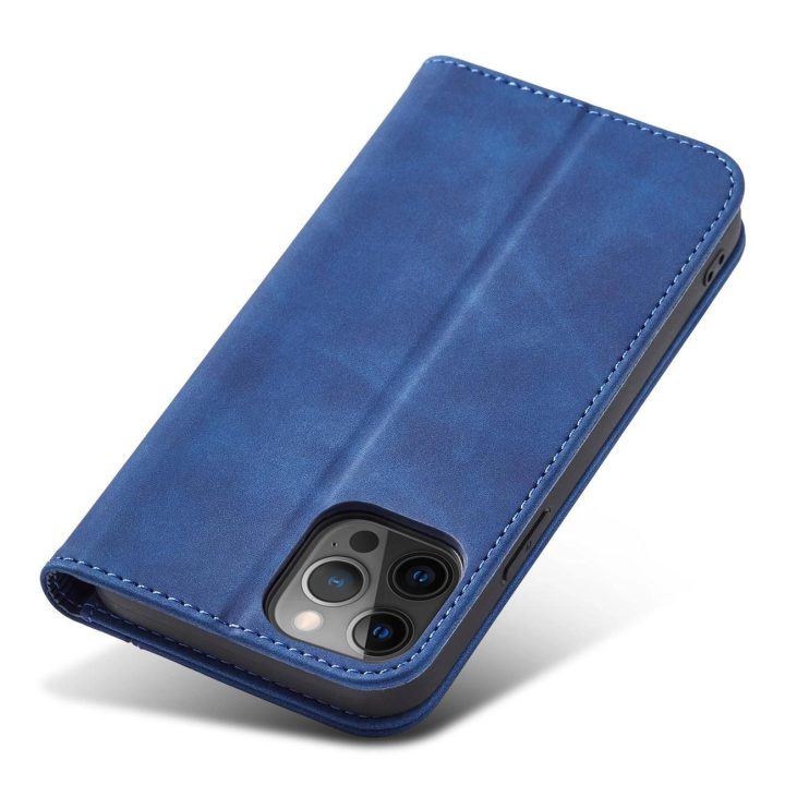 Magnetas Fancy Case Case for iPhone 12 Pro Max Pouch Card Wallet Card Stand Blue