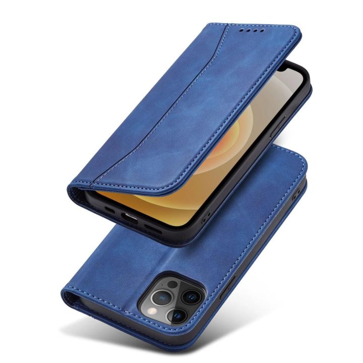 Magnetas Fancy Case Case for iPhone 12 Pro Max Pouch Card Wallet Card Stand Blue