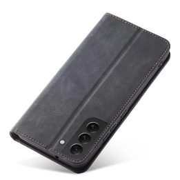 Magnetinis madingas dėklas Samsung Galaxy S22 + (S22 Plus) dėklas piniginės kortelės laikiklis juodas