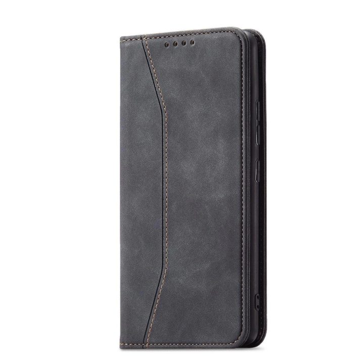 Magnetinis madingas dėklas Samsung Galaxy S22 + (S22 Plus) dėklas piniginės kortelės laikiklis juodas