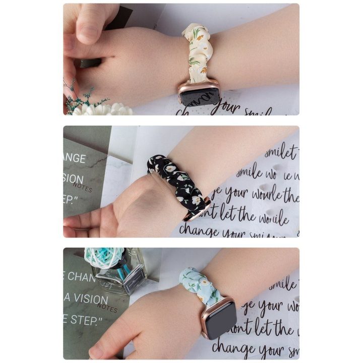 Fabric Watch 7 juosta 7/6/5/5/4/3/2 / SE (41/40 / 38 mm) dirželio apyrankė apyrankė su elastinga mėlyna spalva