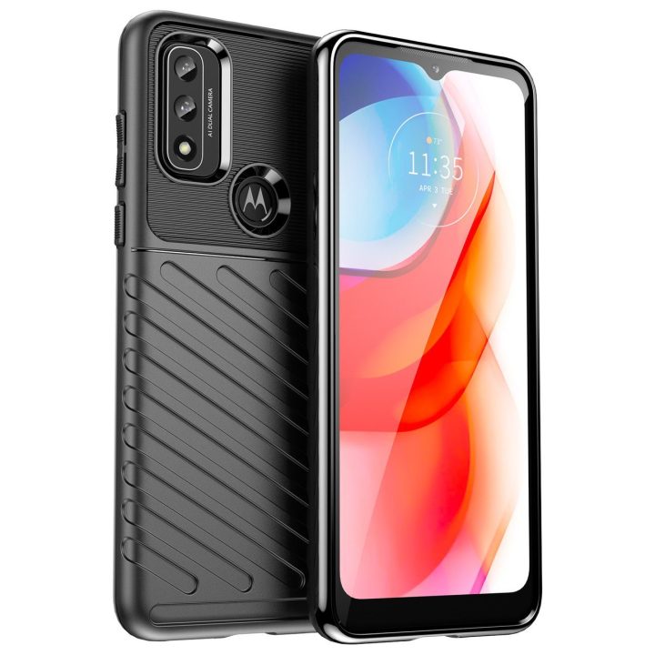 Thunder Case lankstus šarvuotas dangtelis, skirtas Motorola Moto G Play 2022 , juodos spalvos