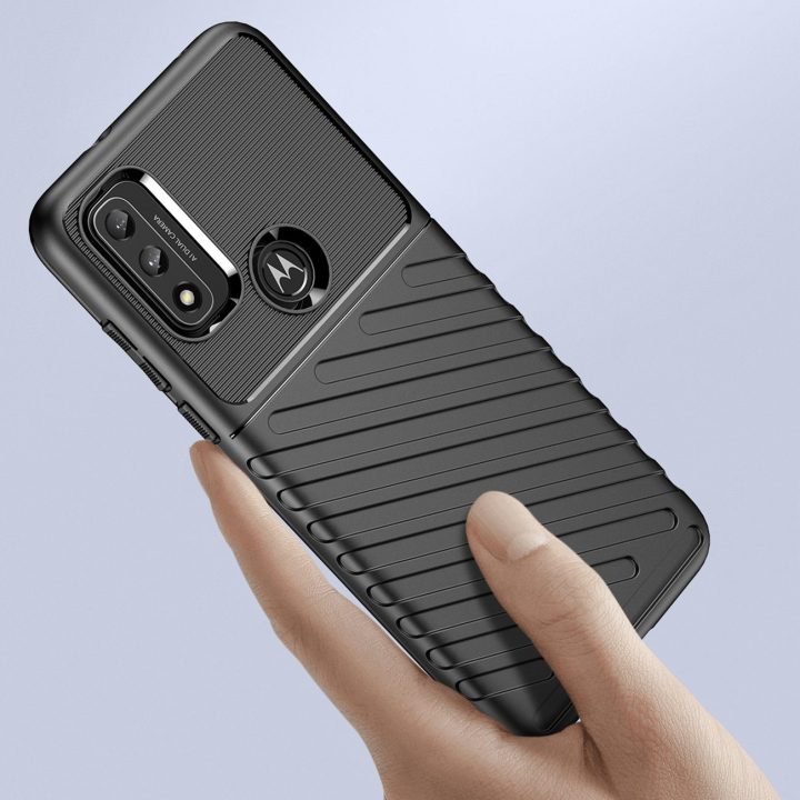 Thunder Case lankstus šarvuotas dangtelis, skirtas Motorola Moto G Play 2022 , juodos spalvos