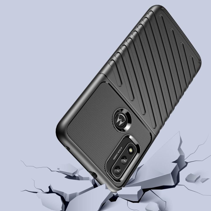 Thunder Case lankstus šarvuotas dangtelis, skirtas Motorola Moto G Play 2022 , juodos spalvos