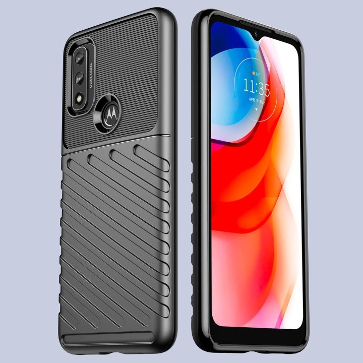 Thunder Case lankstus šarvuotas dangtelis, skirtas Motorola Moto G Play 2022 , juodos spalvos