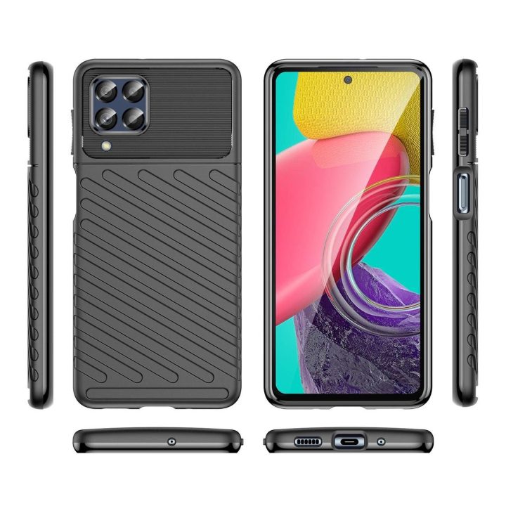 Thunder Case lankstus šarvuotas dangtelis, skirtas Samsung Galaxy M53 5G , juodas