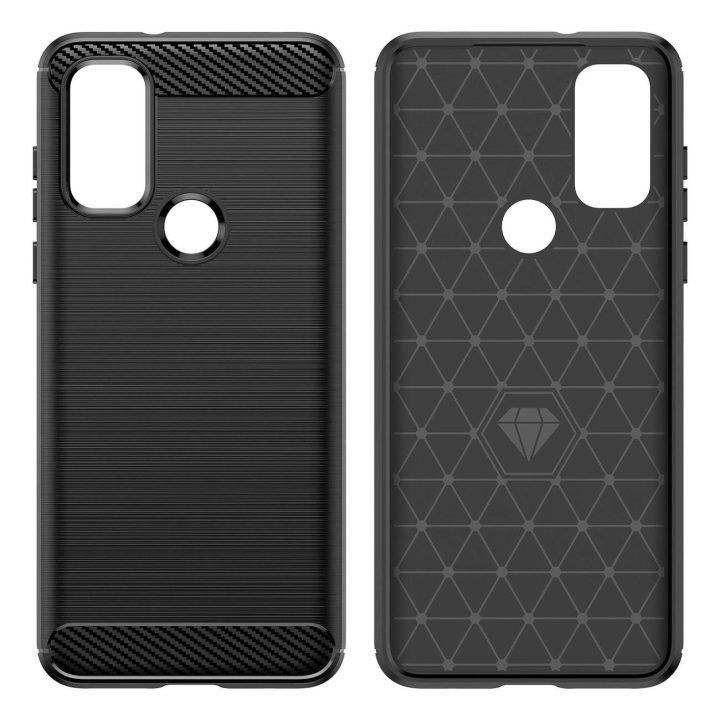 Carbon Case Lankstus dangtelis Rankovė Motorola Moto G Play 2022 juoda