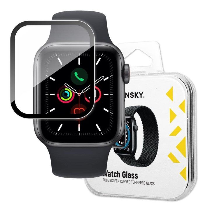 Laikrodžio stiklas Hybrid Glass, skirtas Apple Watch 6 40 mm / Watch 5 40 mm / Watch 4 40 mm / Watch SE 40 mm, juodas