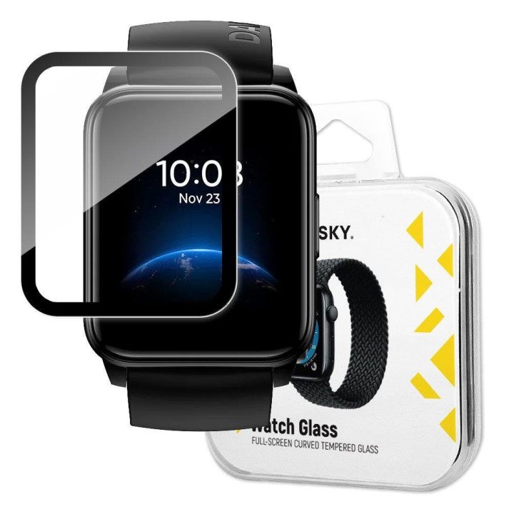 Watch Glass hibridinis stiklas, skirtas Realme Watch 2 , juodas