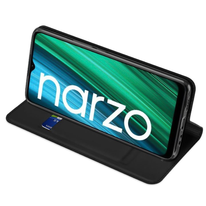Skin Pro dėklo dangtelis su atvartu Realme Narzo 50A juodas