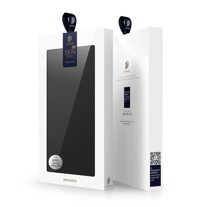 Skin Pro dėklo dangtelis su atvartu Realme Narzo 50A juodas
