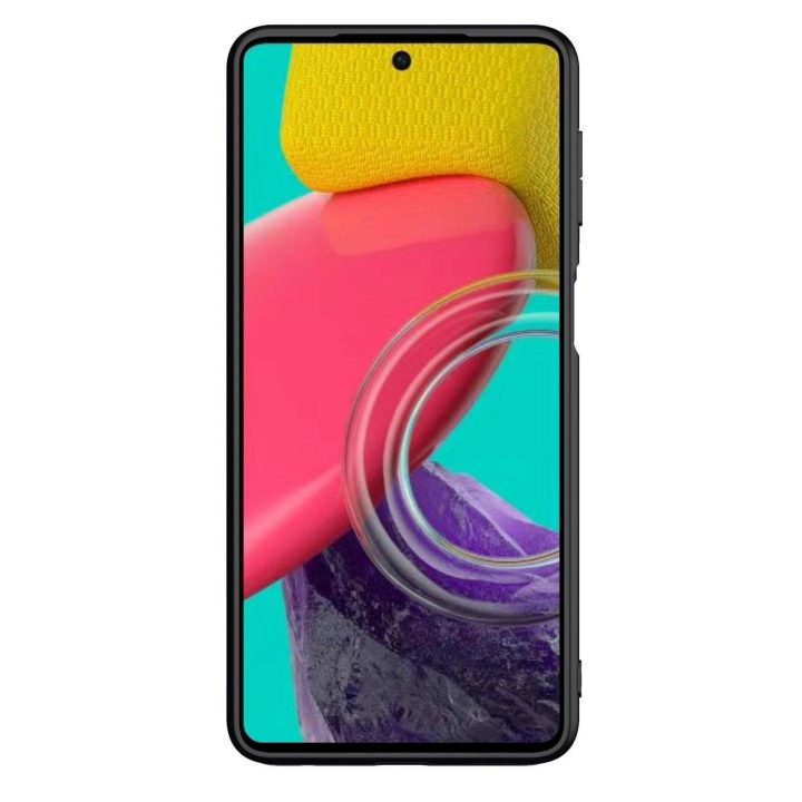 Nillkin tekstūruotas dėklas Patvarus sustiprintas dėklas su gelio rėmeliu ir nailonu nugarėlėje Samsung Galaxy M53 5G juodas