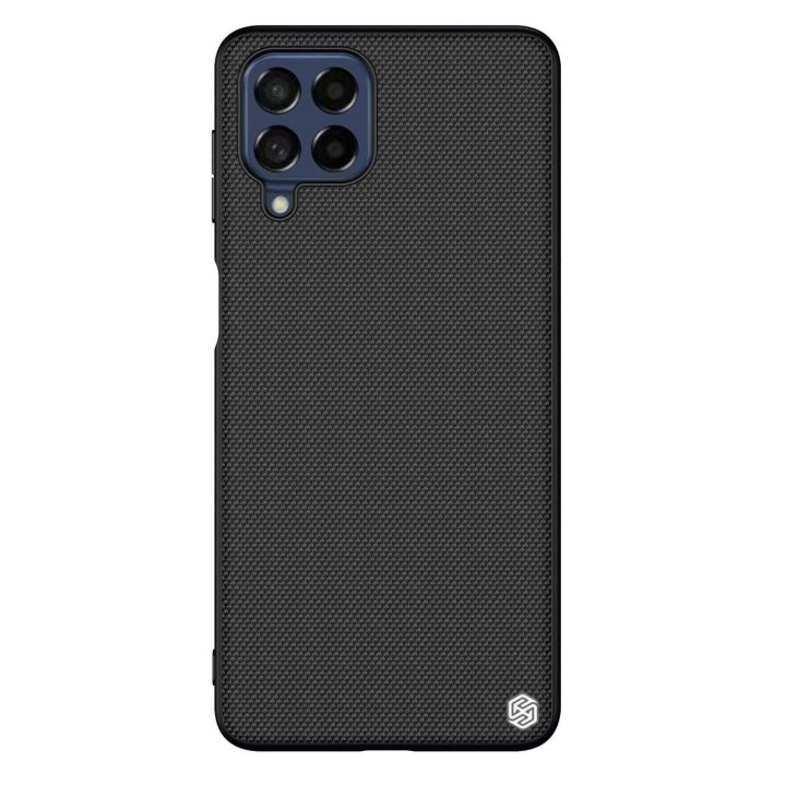 Nillkin tekstūruotas dėklas Patvarus sustiprintas dėklas su gelio rėmeliu ir nailonu nugarėlėje Samsung Galaxy M53 5G juodas