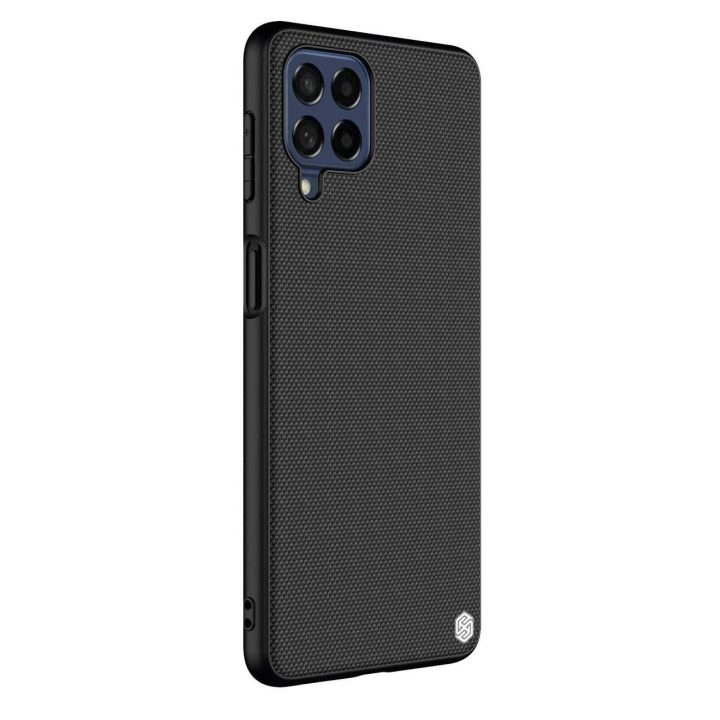 Nillkin tekstūruotas dėklas Patvarus sustiprintas dėklas su gelio rėmeliu ir nailonu nugarėlėje Samsung Galaxy M53 5G juodas