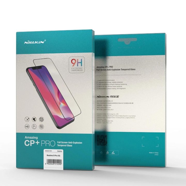 Nillkin CP + PRO itin plonas viso ekrano grūdintas stiklas su 0,2 mm rėmeliu 9H Realme 9 Pro juodas