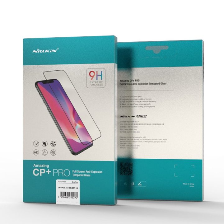 Nillkin CP + PRO itin plonas grūdintas stiklas visam ekranui su 0,2 mm 9H rėmeliu OnePlus Ace juodas