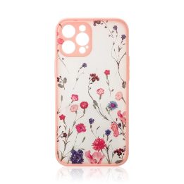 Dizaino dėklas iPhone 12 Pro Max flower pink