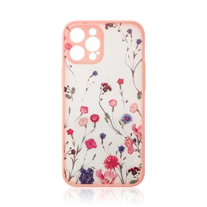 Dizaino dėklas iPhone 12 Pro Max flower pink
