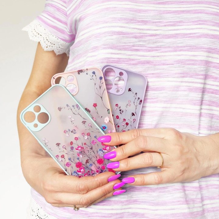 Dizaino dėklas iPhone 12 Pro Max flower pink