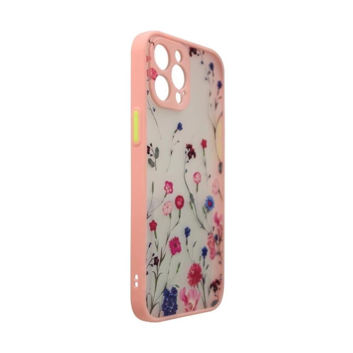 Dizaino dėklas iPhone 12 Pro Max flower pink