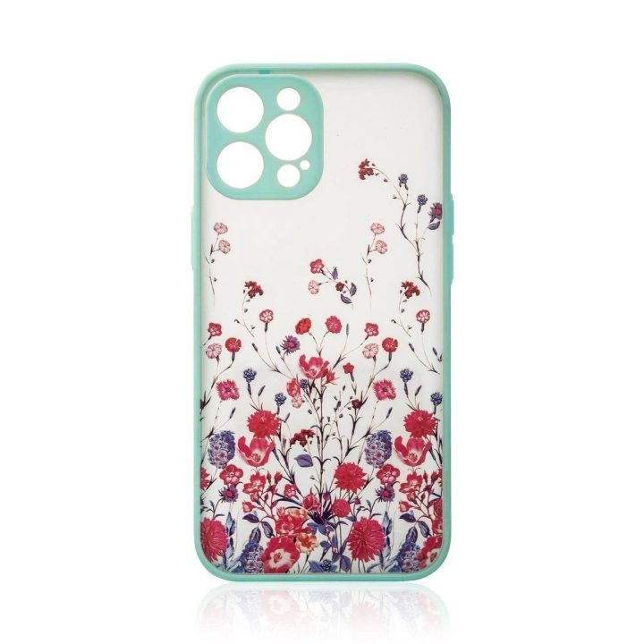 Dizaino dėklas iPhone 12 Pro Max gėlių dėklas šviesiai mėlynas