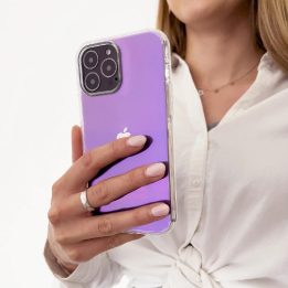 Aurora Case dėklas iPhone 13 gelinis neoninis dangtelis violetinės spalvos
