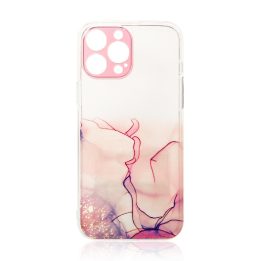 Marmurinis dėklas iPhone 12 Pro Max gelio dangtelis Marble Pink