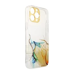 Marmurinis korpuso dangtelis, skirtas Xiaomi Redmi Note 11 Gel Cover Orange Marble
