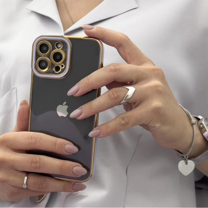 Fashion Case dėklas Samsung Galaxy A12 5G Gold Frame Gel Cover Red