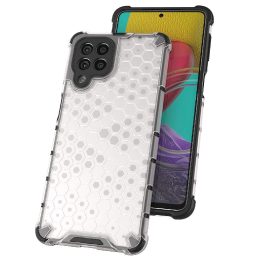 Honeycomb dėklas su geliniu rėmeliu, skirtas Samsung Galaxy M53 5G , juodos spalvos