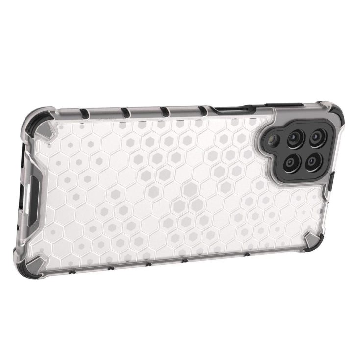 Honeycomb dėklas su geliniu rėmeliu, skirtas Samsung Galaxy M53 5G , juodos spalvos