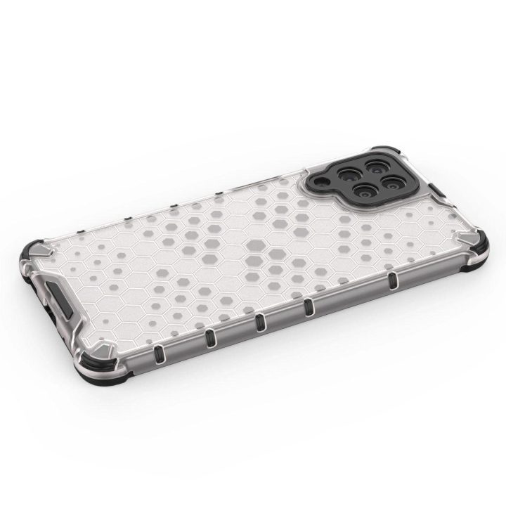 Honeycomb dėklas su geliniu rėmeliu, skirtas Samsung Galaxy M53 5G , juodos spalvos