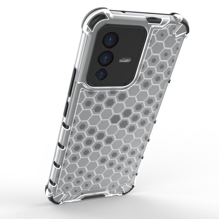 Honeycomb korpuso šarvuotas dangtelis su gelio rėmeliu Vivo V23 5G juodas
