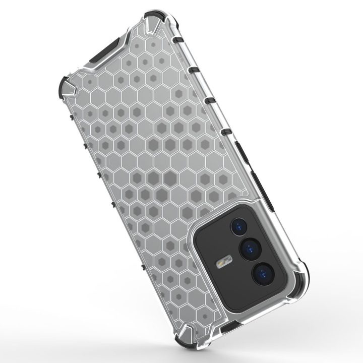 Honeycomb korpuso šarvuotas dangtelis su gelio rėmeliu Vivo V23 5G juodas