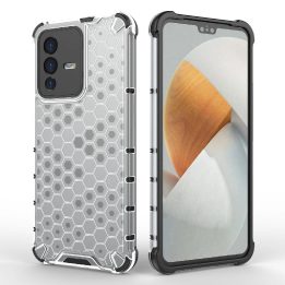 Honeycomb korpuso šarvuotas dangtelis su gelio rėmeliu, skirtas Vivo V23 5G , skaidrus