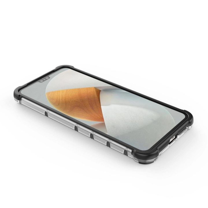Honeycomb korpuso šarvuotas dangtelis su gelio rėmeliu, skirtas Vivo V23 5G , skaidrus