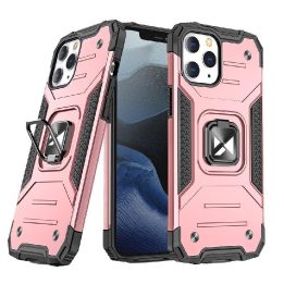 iPhone 14 Pro Max šarvuotas dangtelis su magnetiniu laikikliu auksinis žiedas
