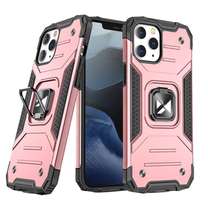 iPhone 14 Pro Max šarvuotas dangtelis su magnetiniu laikikliu auksinis žiedas