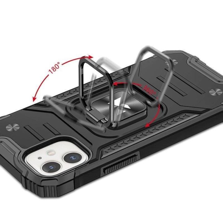 Žiedo šarvas IPHONE 14 MAX juodas
