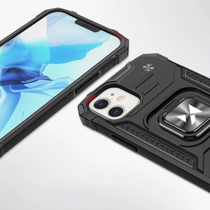 Žiedo šarvas IPHONE 14 MAX juodas