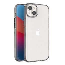 Spring Case dėklas iPhone 14 Plus silikoninis dėklas su rėmeliu, juodas
