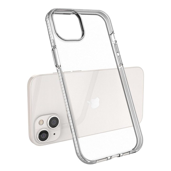 Spring Case dėklas iPhone 14 Plus silikoninis dėklas su rėmeliu, juodas
