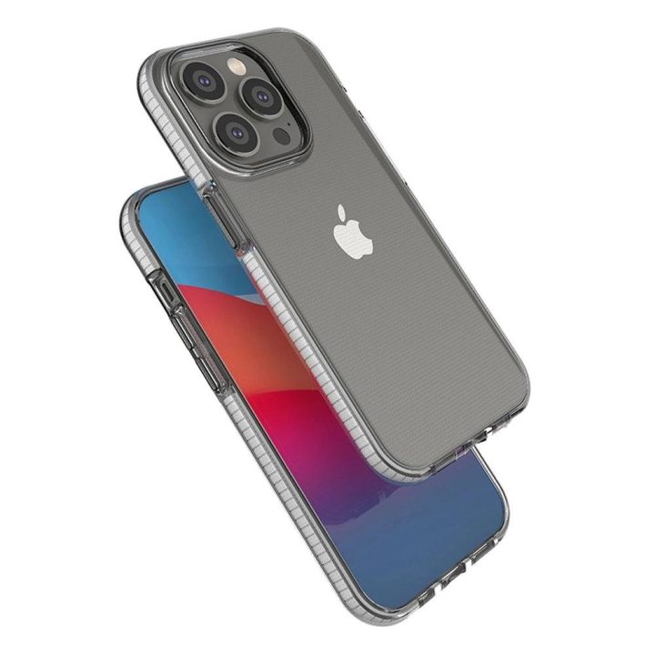 Spring Case dėklas iPhone 14 Pro silikoninis dėklas su rėmeliu šviesiai rožinės spalvos