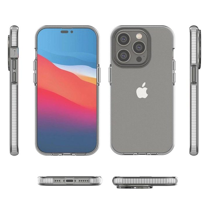 Spring Case dėklas iPhone 14 Pro silikoninis dėklas su rėmeliu, šviesiai mėlynas