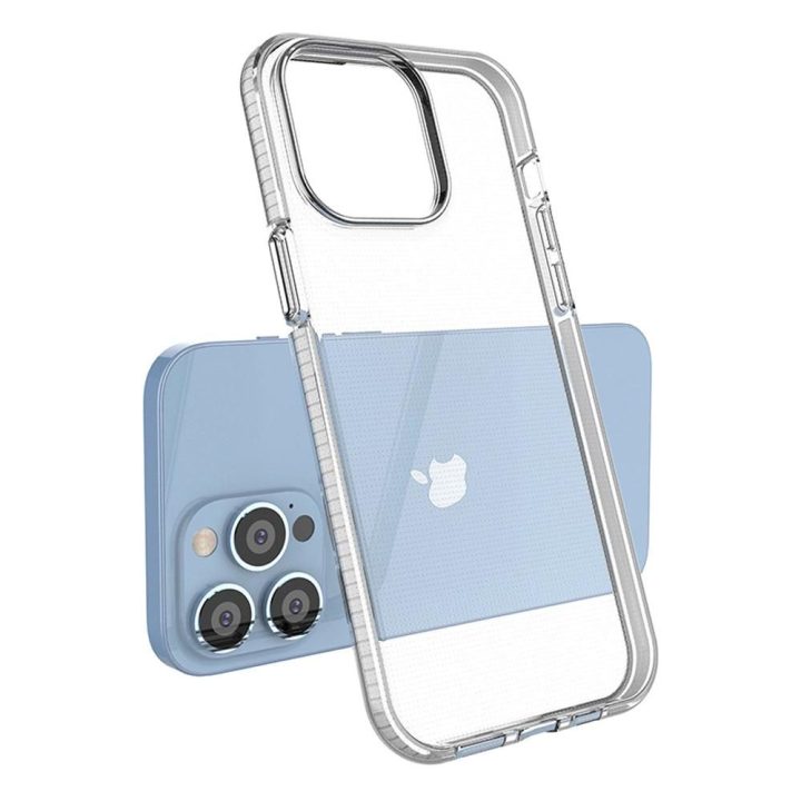 Pavasarinis dėklas iPhone 14 Pro Max silikoninis dangtelis su rėmeliu, šviesiai mėlynas